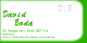 david boda business card